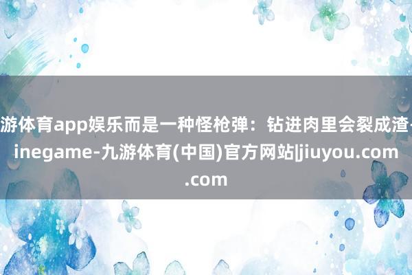 九游体育app娱乐而是一种怪枪弹：钻进肉里会裂成渣-Ninegame-九游体育(中国)官方网站|jiuyou.com