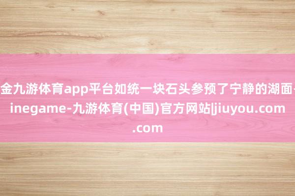 现金九游体育app平台如统一块石头参预了宁静的湖面-Ninegame-九游体育(中国)官方网站|jiuyou.com