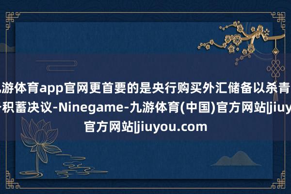 九游体育app官网更首要的是央行购买外汇储备以杀青净海外储备积蓄决议-Ninegame-九游体育(中国)官方网站|jiuyou.com